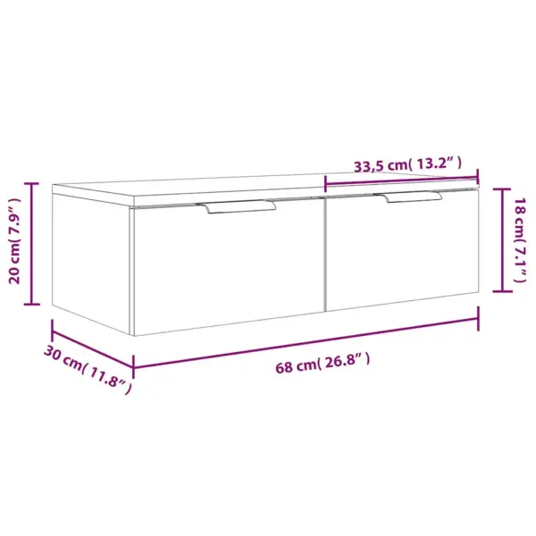 Valged seinakapid, 2 tk, tehispuit, 68 x 30 x 20 cm – 11