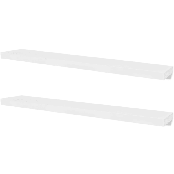 Valged seinariiulid nähtamatu kinnitusega, 4 tk, MDF, 120 x 20 cm – 2