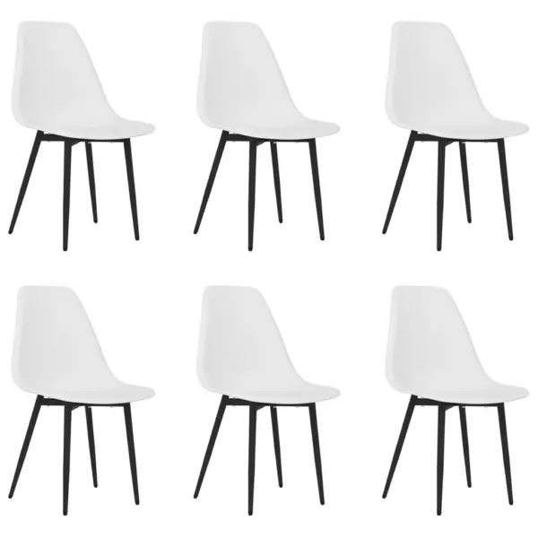 Valged söögitoolid 6 tk, PP istmega ja metalljalgadega, 46 x 52 x 84 cm – 2