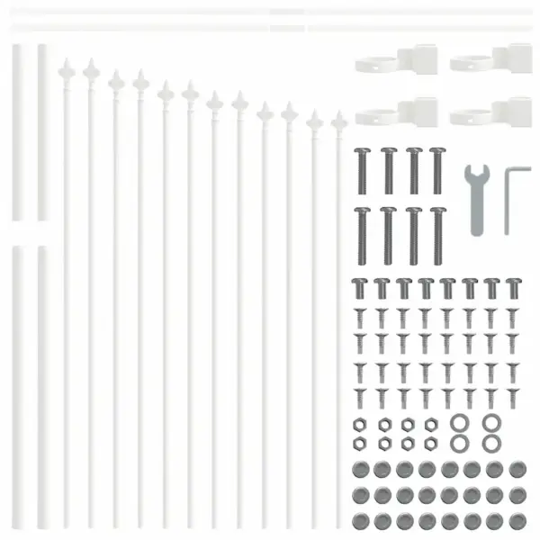 Pulbervärvitud terasest aiapaneelid, 4 tk, valge, 170 x 140 cm – 6