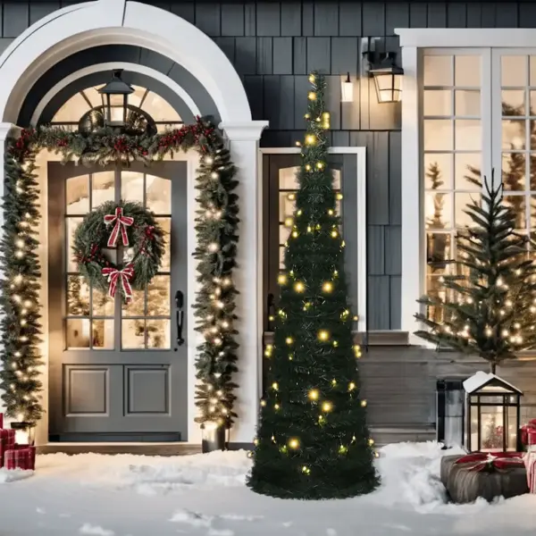 Valgustusega pop-up kunstkuusk 100 LEDiga, roheline, 150 cm – 2