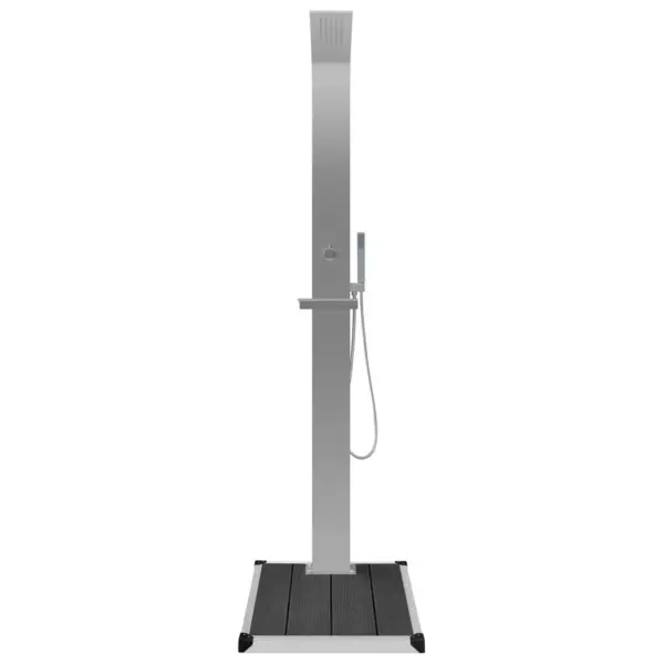 Välidušikomplekt dušipaneeli ja WPC alusega, vihmadušš ja käsidušš, harjatud roostevaba teras, hõbedane/hall – 4