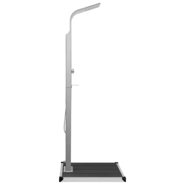 Välidušikomplekt dušipaneeli ja WPC alusega, vihmadušš ja käsidušš, harjatud roostevaba teras, hõbedane/hall – 5