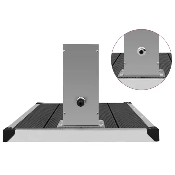 Välidušikomplekt dušipaneeli ja WPC alusega, vihmadušš ja käsidušš, harjatud roostevaba teras, hõbedane/hall – 9