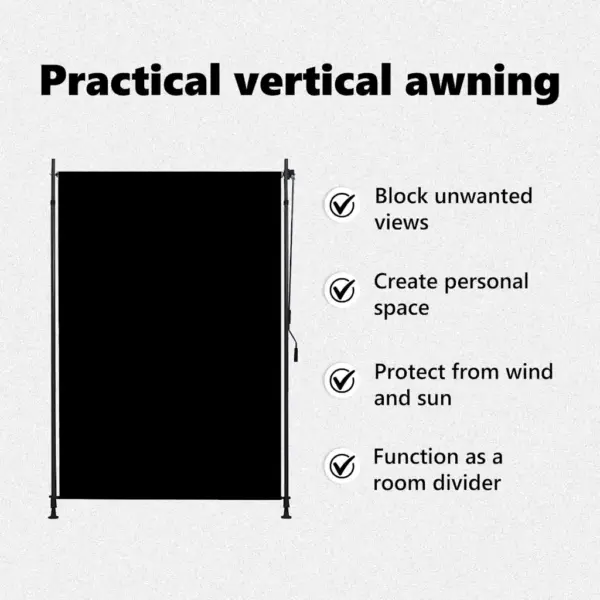 Käsivändaga väliruloo rõdule ja terrassile, antratsiithall, 150 x 270 cm – 10