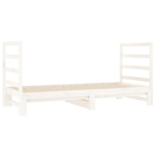 Väljatõmmatav päevavoodi, valge männipuidust, kahele 90 x 190 cm madratsile – 4