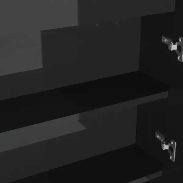 Vannitoa seinapeegelkapp USB-liidesega, säravmust melamiinpinnaga MDF, peegelustega, 80 x 15 x 60 cm – 7