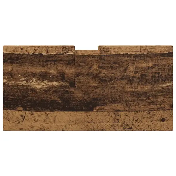 Vannitoamööbli komplekt peegelkapi ja sahtliga, 3 osa, vana puidu toon, tehispuit – 8