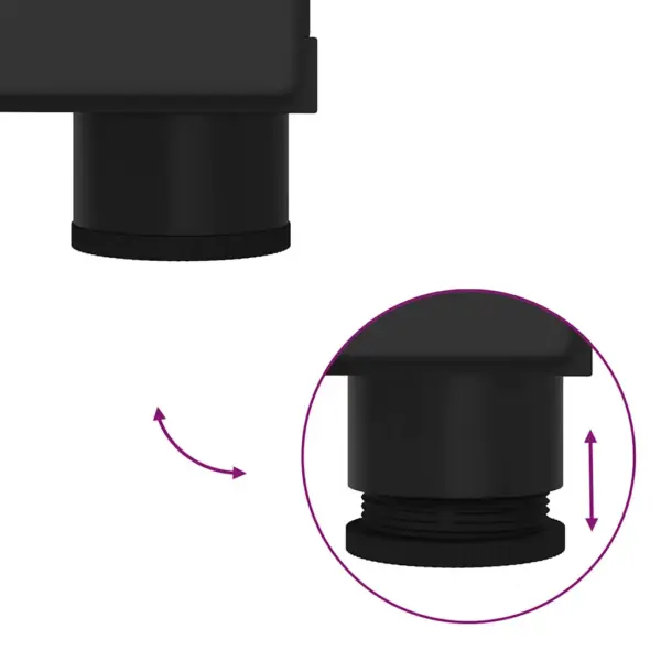 Vannitoamööbli komplekt kraanikausi- ja peeglikapiga, must tehispuit ja metall, 2 osa – 11