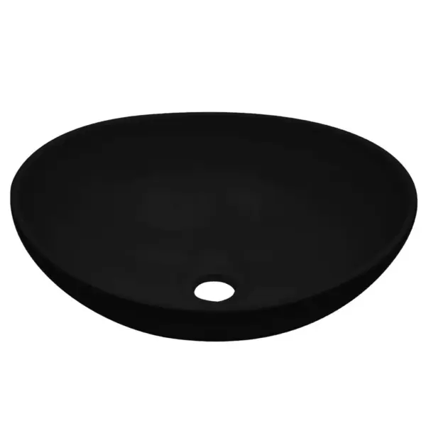 2-osaline vannitoamööbli komplekt seinariiuli ja musta ovaalse keraamilise valamuga, valge tehispuidust riiul 60 cm – 3