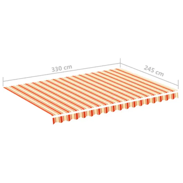 Varikatuse asenduskangas terrassile, kollane-oranž, 3,5 x 2,5 m raamile, PU-kattega polüester – 6