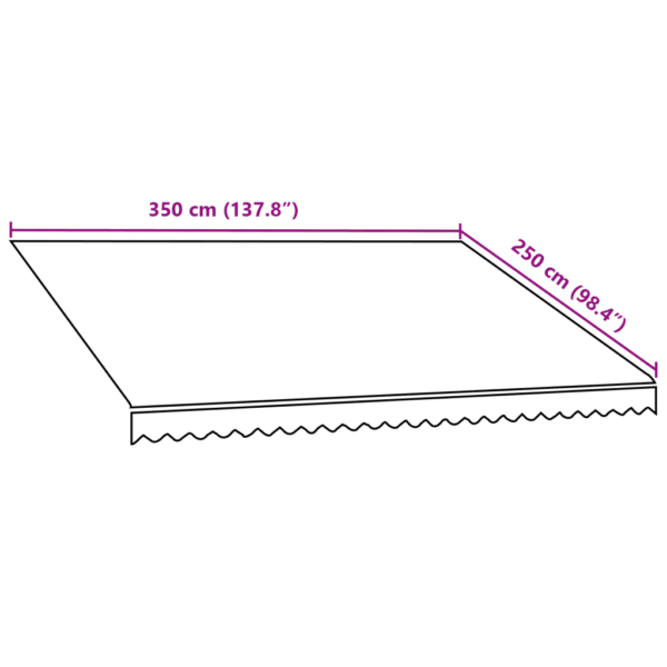Varikatuse asenduskangas terrassile, oranž-pruun triibuline, 350 x 250 cm, PU-kattega polüester – 6