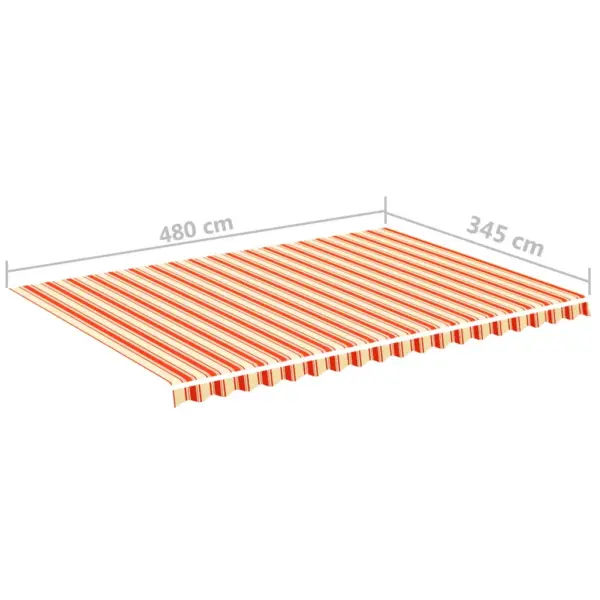 Varikatuse asenduskangas terrassile, kollase-oranži triibuline, 5 x 3,5 m raamidele – 6