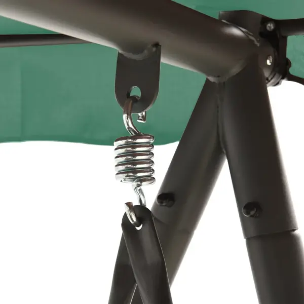 Varikatusega aiakiik voodifunktsiooniga, roheline, pulbervärvitud terasraam, 198 cm – 7