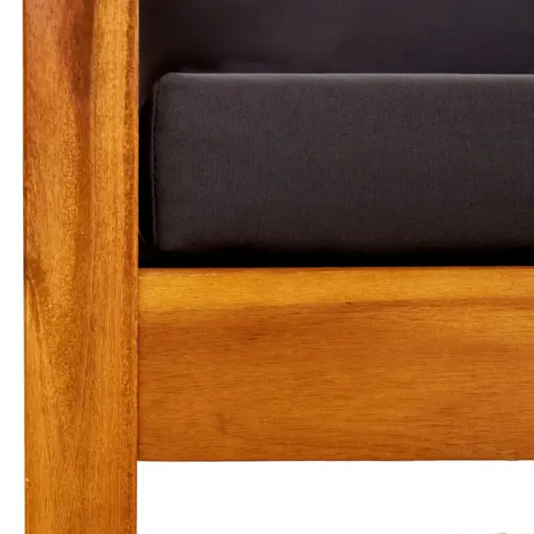 Varikatusega akaatsiapuidust aiapingi komplekt jalatugedega, tumehallid padjad – 5