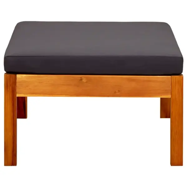 Varikatusega akaatsiapuidust aiapingi komplekt jalatugedega, tumehallid padjad – 8