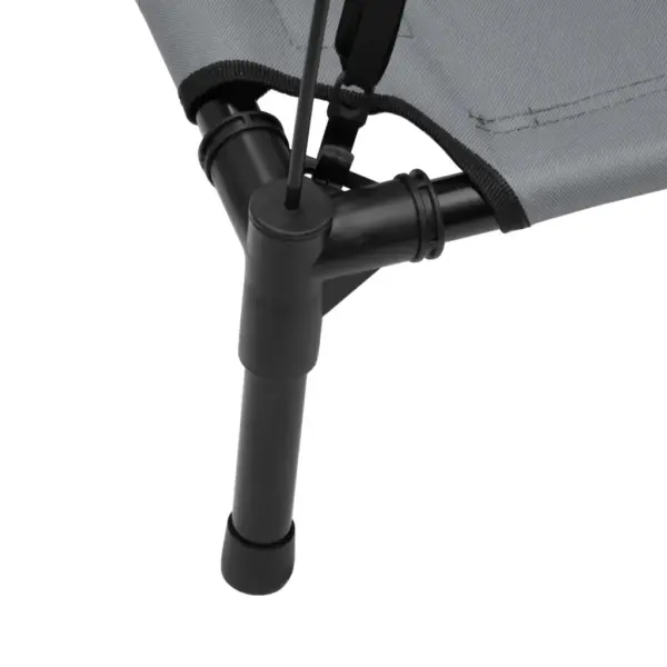 Varikatusega kõrgendatud koeravoodi, antratsiithall 600D Oxford kangas, tekstileen ja pulbervärvitud terasraam, 76 x 62 x 72 cm, kandevõime 35 kg – 8