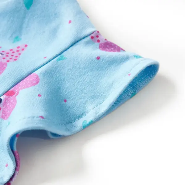 Varrukateta laste kleit liblikate ja südametega, sinine, suurus 128 – 5