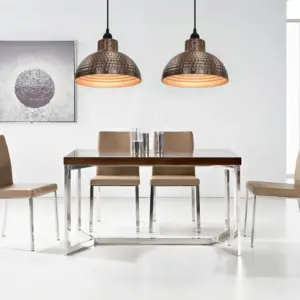 Poolringikujulised metallist laelambid, vasevärvi, 2 tk, E27, varju Ø 26 cm