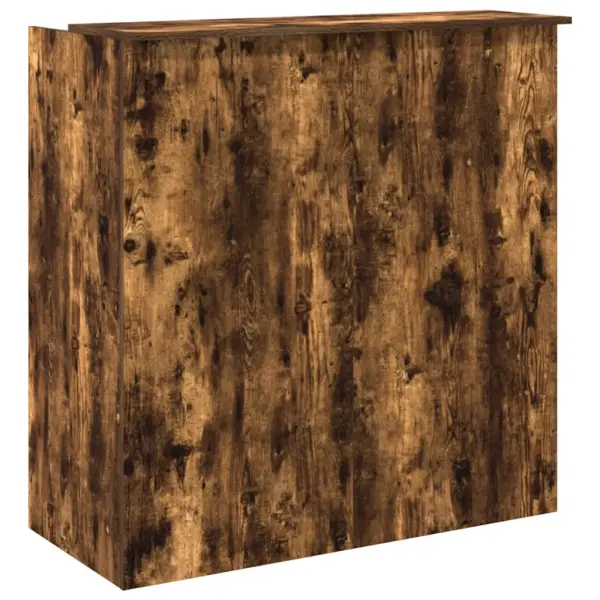 Vastuvõtulaud riiulitega, suitsutatud tamme viimistlus, tehispuit, 100 x 50 x 103,5 cm – 7