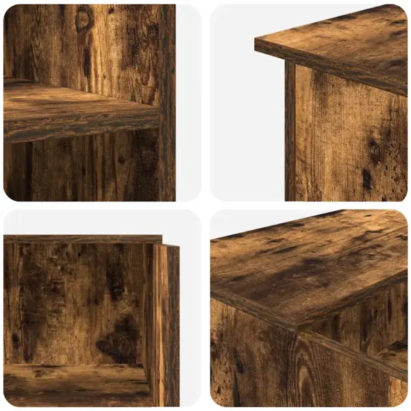 Vastuvõtulaud riiulitega, suitsutatud tamme viimistlus, tehispuit, 100 x 50 x 103,5 cm – 8