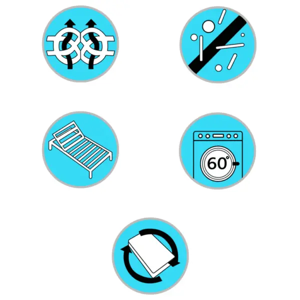 Keskmise jäikusega vedruplokiga pealismadrats, 200 x 80 x 20 cm, valge/tumehall – 9