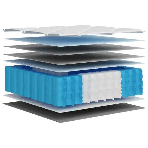 Vedrutaskutega madrats 7 tsooniga, keskmine kõvadus, 140 x 200 x 25 cm, valge ja must – 7