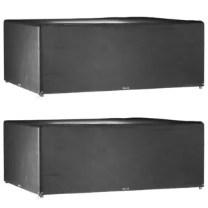 Vee- ja UV-kindlad aiamööblikatted, 2 tk, must PE, 16 aasaga, 278 x 204 x 105 cm