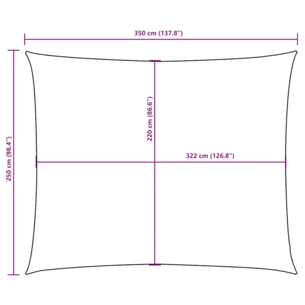 Veekindel ristkülikukujuline päikesepuri, kollane Oxford-kangas, 2,5 x 3,5 m – 10