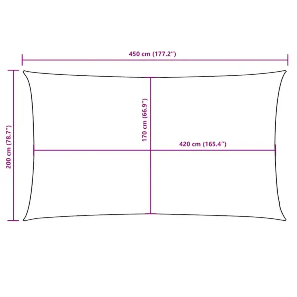 Veekindel oxford-kangast päikesepuri, ristkülik, antratsiithall, 2 x 4,5 m – 10