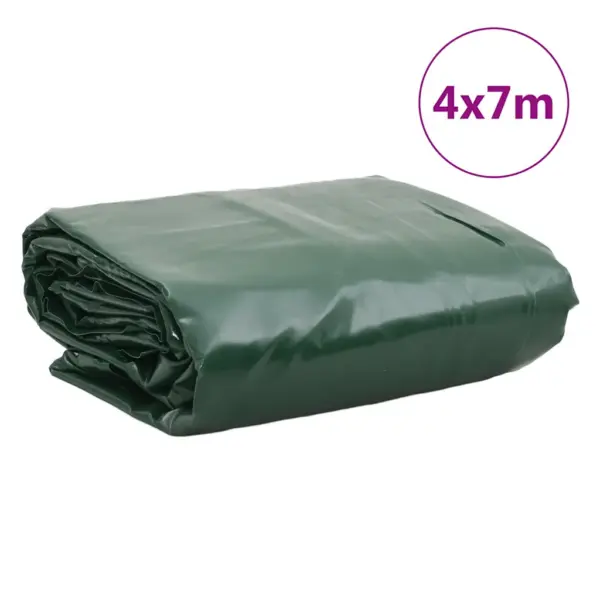 Veekindel present aiamööbli ja haagise katmiseks, roheline PVC, 4 x 7 m, 650 g/m² – 9