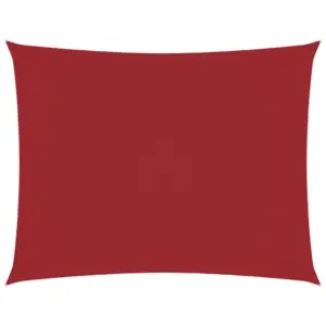 Veekindel ristkülikukujuline päikesepuri, punane, 6 x 8 m, PU-kattega oxford-kangas