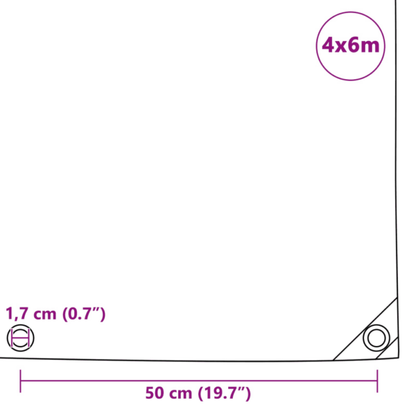 Veekindel PVC-presend metallist aasadega, must, 4 x 6 m, 650 g/m² – 6