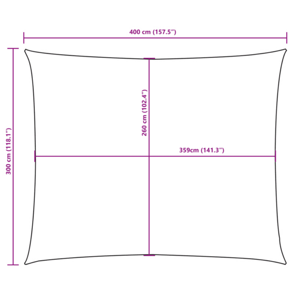Veekindel ristkülikukujuline päikesepuri oxford-kangast, terrakota, 3 x 4 m – 10