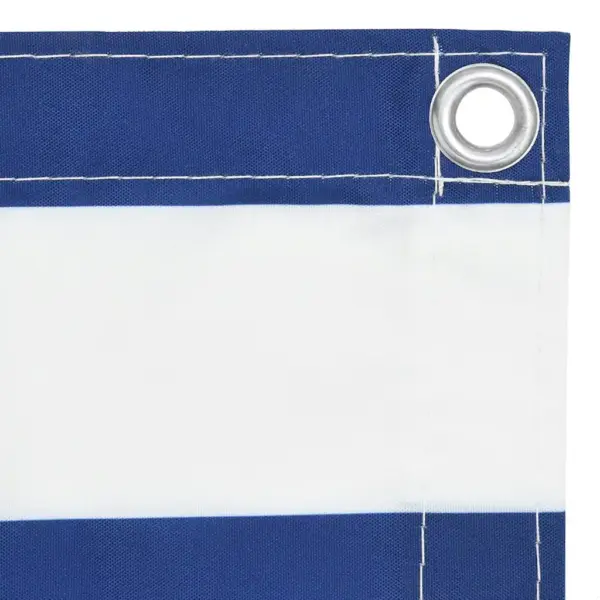 Veekindel rõdukate privaatsuse tagamiseks, valge-sinine, 90 x 500 cm, PU-kattega oxford-kangas – 3