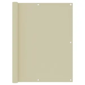 Veekindel rõdusirm privaatsuseks, kreemjasvalge, 120 x 400 cm, PU-kattega oxford-kangas