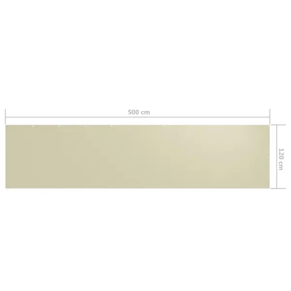 Veekindel rõdusirm UV-kaitsega, kreemjasvalge, 120 x 500 cm, PU-kattega oxford-kangas – 5