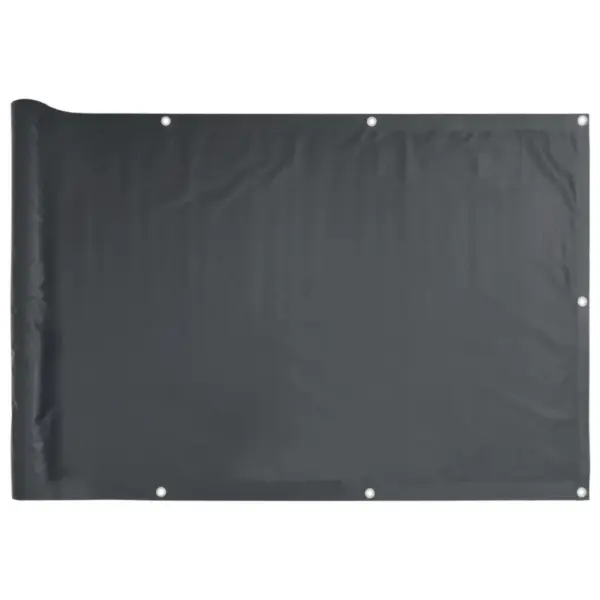 Veekindel privaatsust tagav rõdusirm, antratsiithall PU-kattega oxford-kangas, 90 x 500 cm – 2