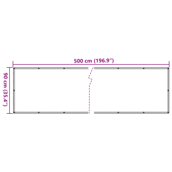 Veekindel privaatsust tagav rõdusirm, antratsiithall PU-kattega oxford-kangas, 90 x 500 cm – 6