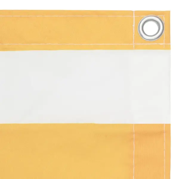 Veekindel rõdusirm privaatsuseks, valge-kollane, 90 x 400 cm, PU-kattega oxford-kangas – 2
