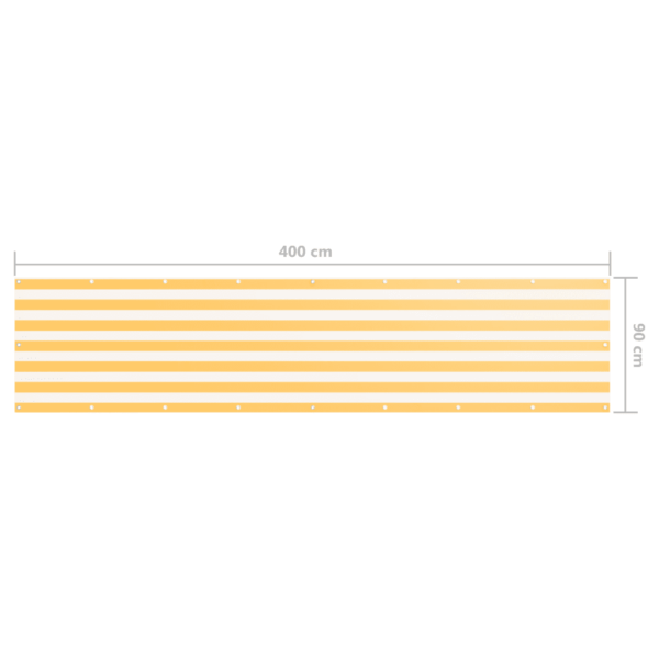 Veekindel rõdusirm privaatsuseks, valge-kollane, 90 x 400 cm, PU-kattega oxford-kangas – 5