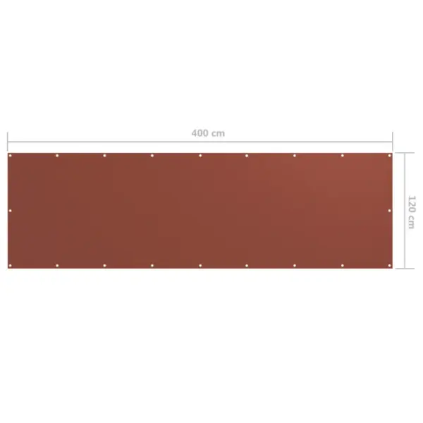 Veekindel rõdusirm UV-kaitsega, terrakota, 120 x 400 cm, PU-kattega oxford-kangas – 5