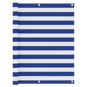 Veekindel rõdusirm UV-kaitsega, valge-sinine oxford-kangas, 120 x 500 cm