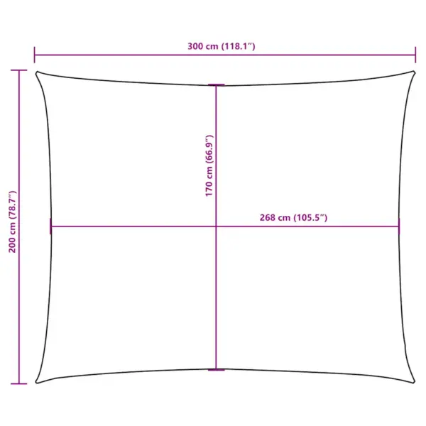 Veekindel päikesepuri oxford-kangast, ristkülik, 2 x 3 m, punane – 10