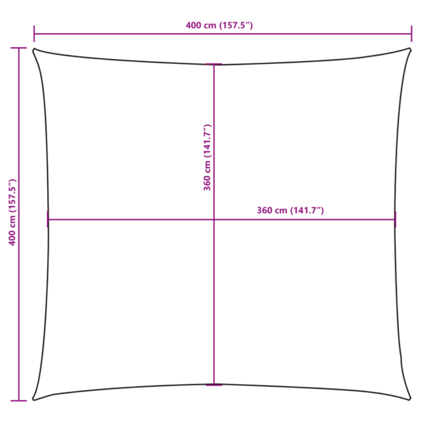 Veekindel UV-kaitsega päikesepuri, kandiline, 4 x 4 m, valge, PU-kattega oxford-kangas – 10