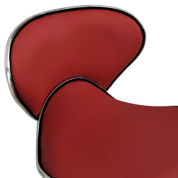 Veinipunane kontoritool ratastel, reguleeritava kõrgusega, kunstnahk, kroomitud terasraam – 5