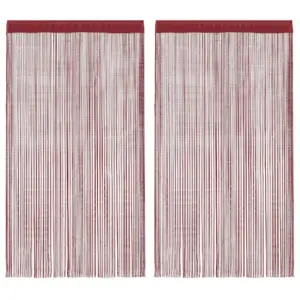 Nöörkardinad uksele ja aknale, veinipunane, 2 tk, 100 x 250 cm