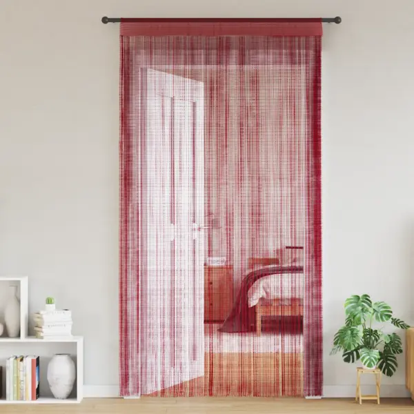 Nöörkardinad uksele ja aknale, veinipunane, 2 tk, 100 x 250 cm – 2