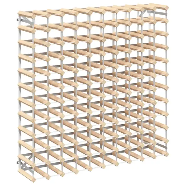 Veiniriiul 120 pudelile männipuidust ja tsingitud terasest, 110 x 22,5 x 110 cm, beež – 2