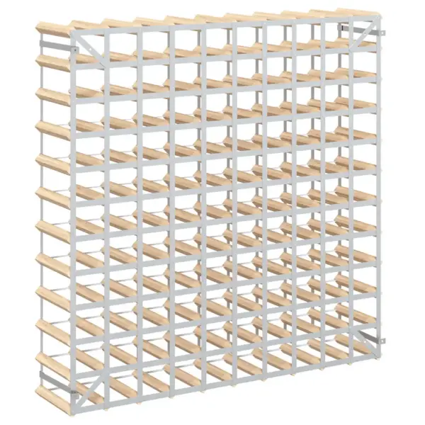 Veiniriiul 120 pudelile männipuidust ja tsingitud terasest, 110 x 22,5 x 110 cm, beež – 7